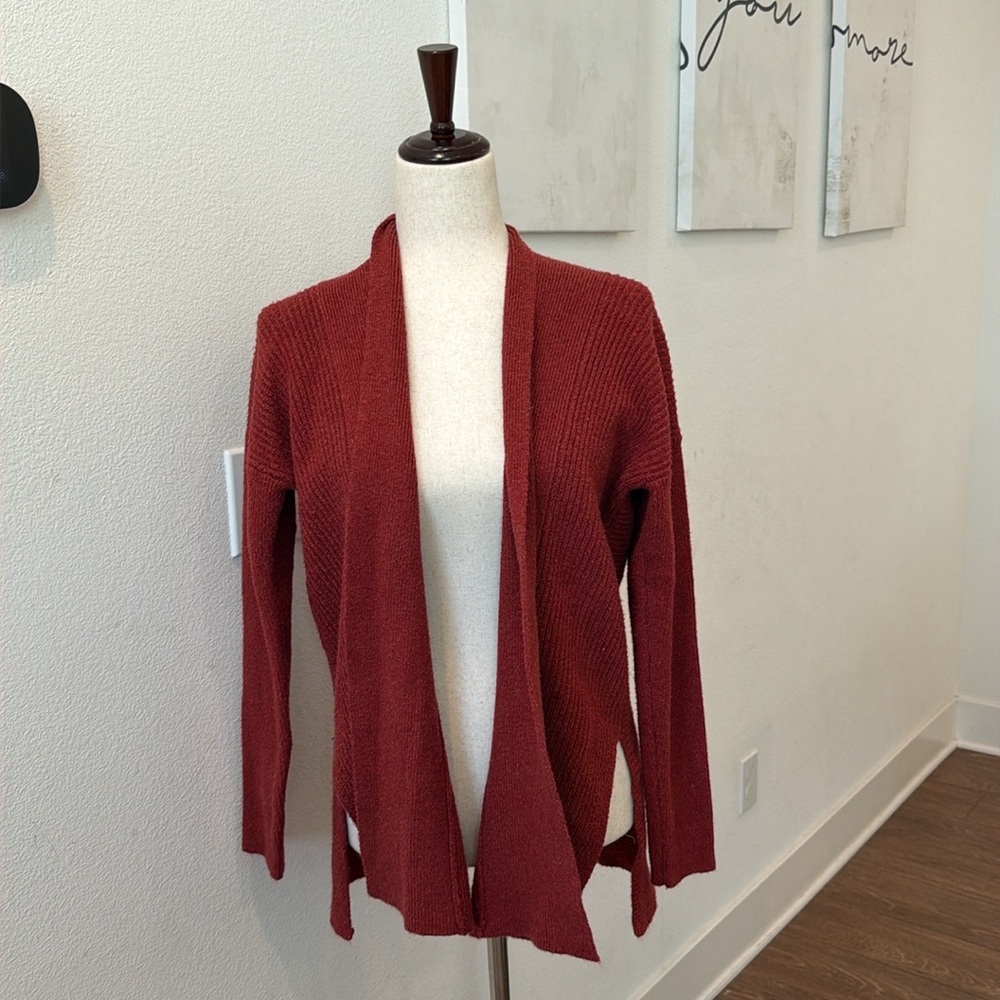 a new day Brick Red Ribbed Crewneck Sweater